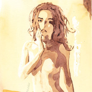 Nude Watercolor Portrait by erotic.color